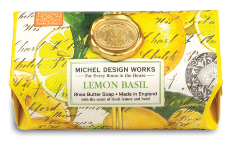 Grand savon en barre citron-basilic par Michel Design Works