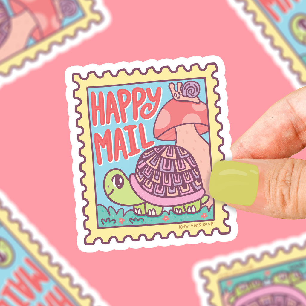 Kawaii Happy Mail Glitter Vinyl Sticker Sheet – Turtle's Soup