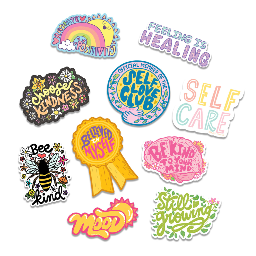 Flower Power Floral Positivity Uplifting Pack of 13 Vinyl Stickers –  Turtle's Soup