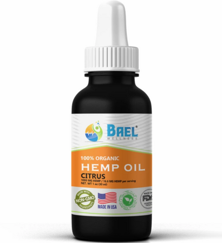 Hemp Oil (Citrus) 1000 mg. Naturally relieves pain, inflammation. Vegan & organic.