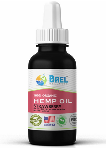 Hemp Oil (Strawberry) 500 mg.Vegan & organic.