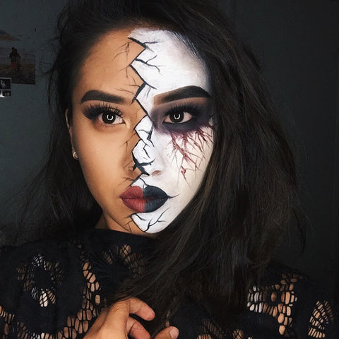 Two-Face Halloween makeup 