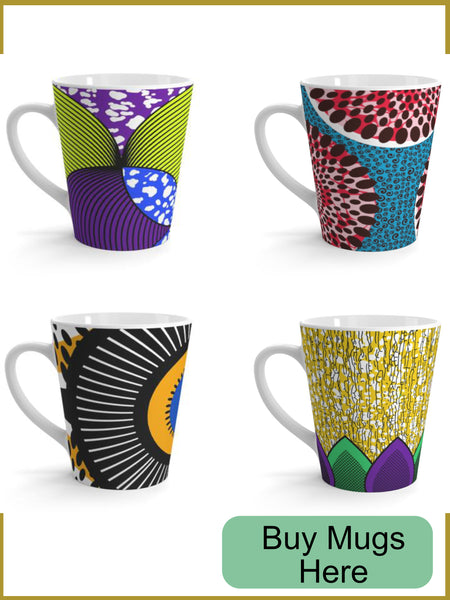 African Print Fabric Inspired Mugs