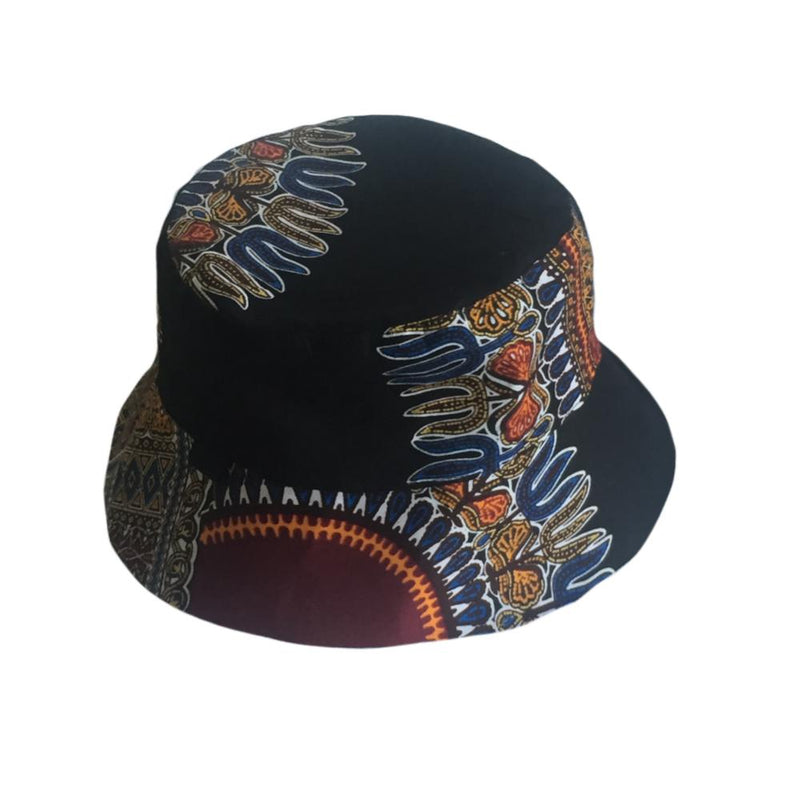 Dashiki Hat | Dashiki Bucket Hat | Black Angelina Print - Kayarize