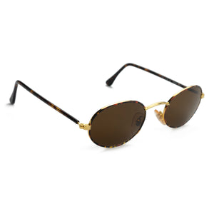 LOLA II HAVANA | Oval metal sunglasses