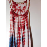 red white and blue tie dye dress