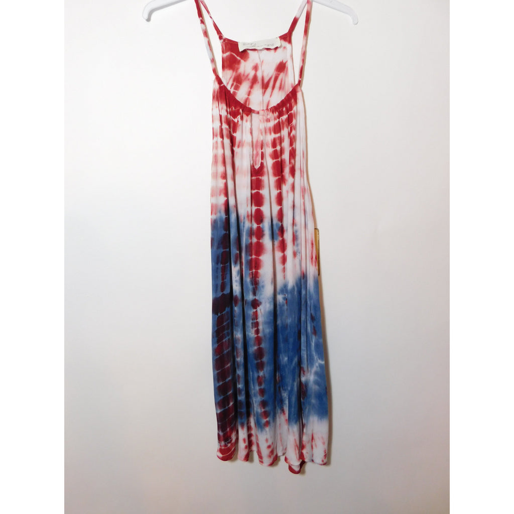 Red, White and Blue Tie Dye Dress 