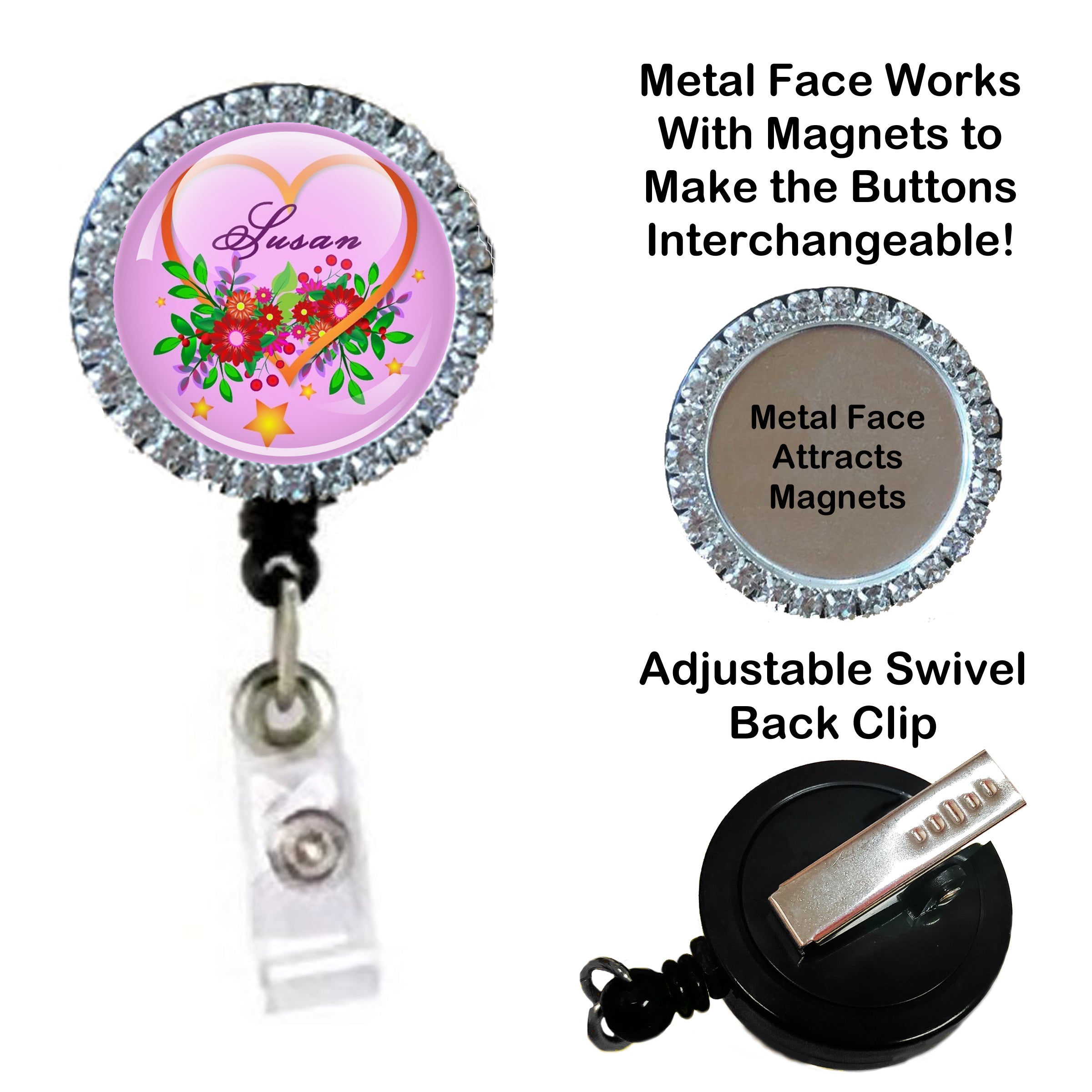 Make up Badge Reel, MUA Badge Reel, Retractable Badge Reel, Interchangeable Badge  Reel, Makeup Artist Gift -  Canada
