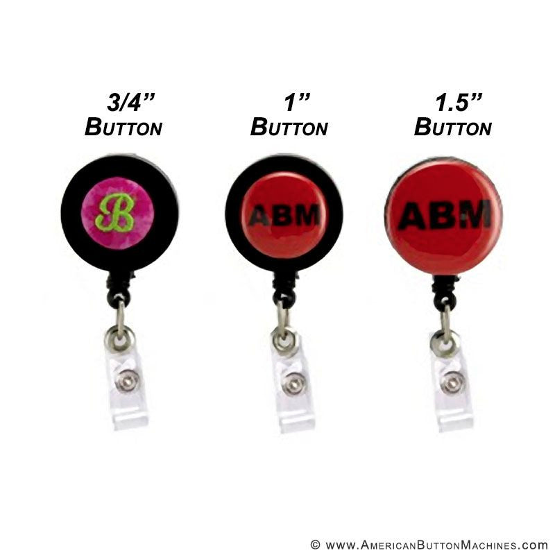 Badge Reel Blank with Alligator Clip and Button Snap in a Variety