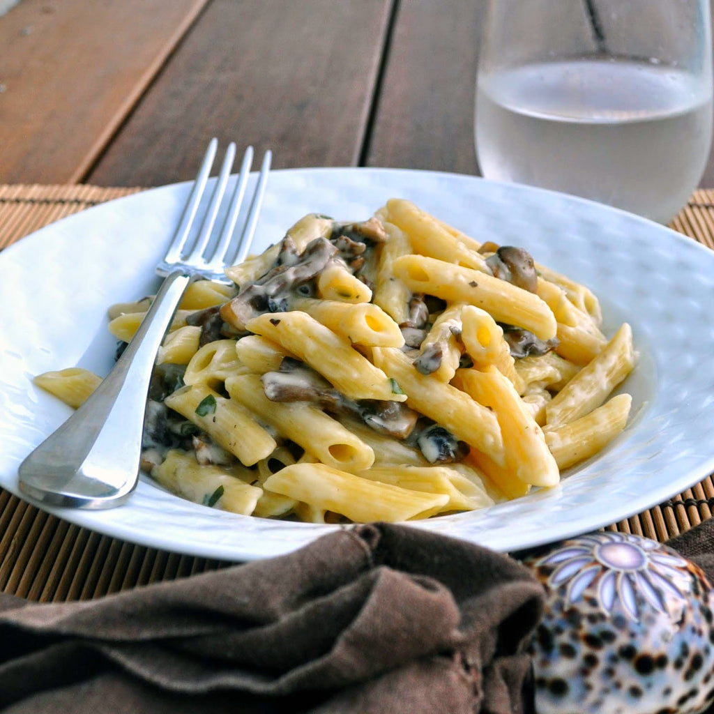 Receita com queijo canastra_Queijaria Alpi_Penne ai funghi porcini