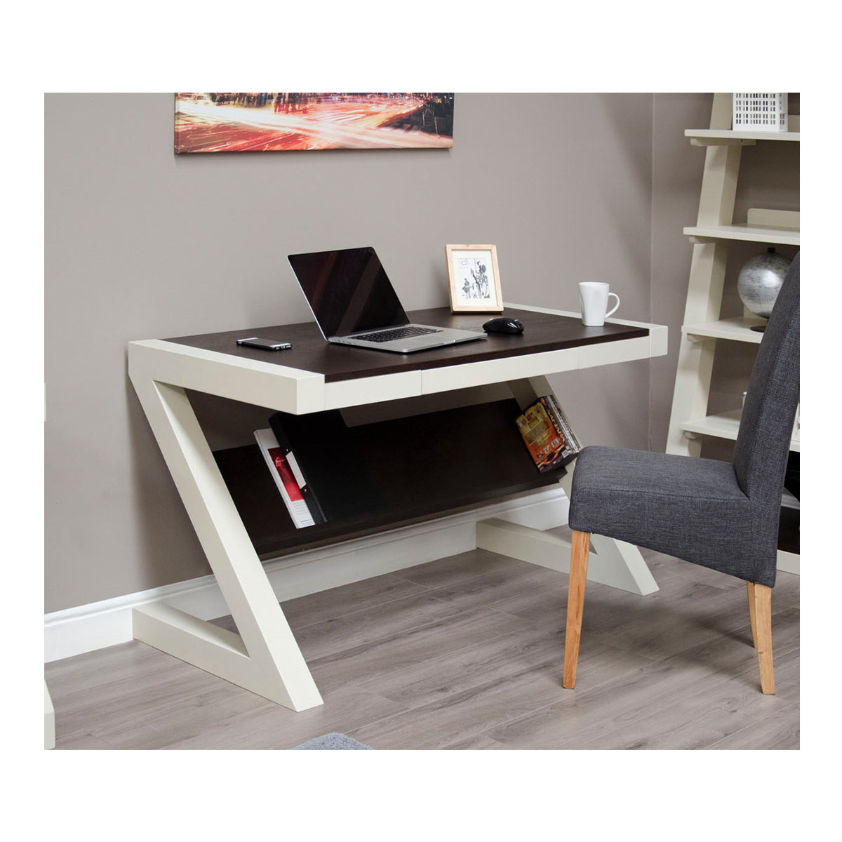 Zenith Painted Oak Computer Desk Oak Land Furniture