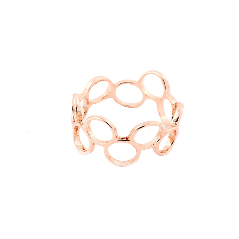 Love Jewelry 18K Gold Plated Silver Rolling Round Ring Gifts Couple Circle Rings