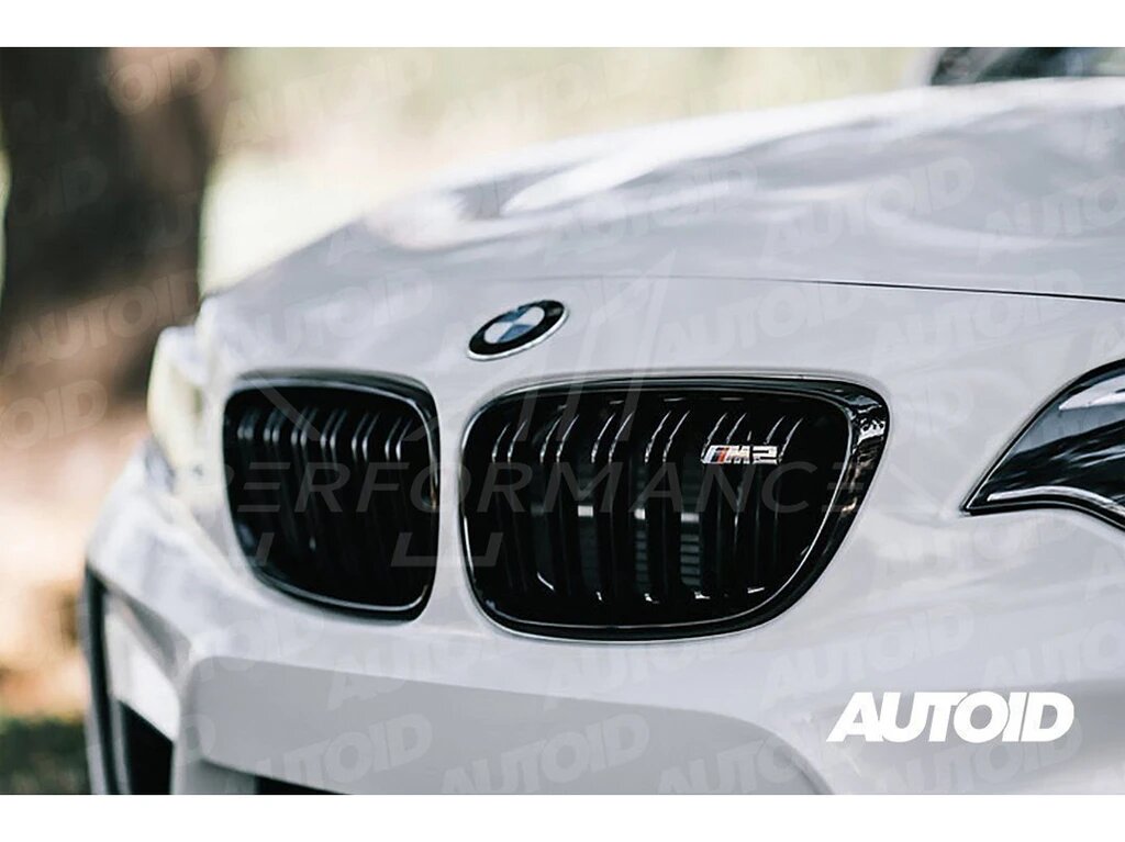 AUTOID BMW F22 F23 F87 Gloss Black Kidney Grilles (Inc. 218d, M235i, M240i & M2) - ML Performance UK