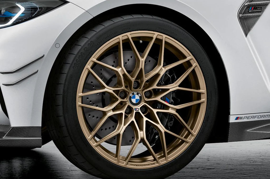 Genuine BMW G80 G82 M Performance Forged Cross-spoke 1000M Frozen Gold Bronze 2021 Wheels with Summer Tyres (M3, M3 Competition, M4 & M4 Competition) - ML Performance UK