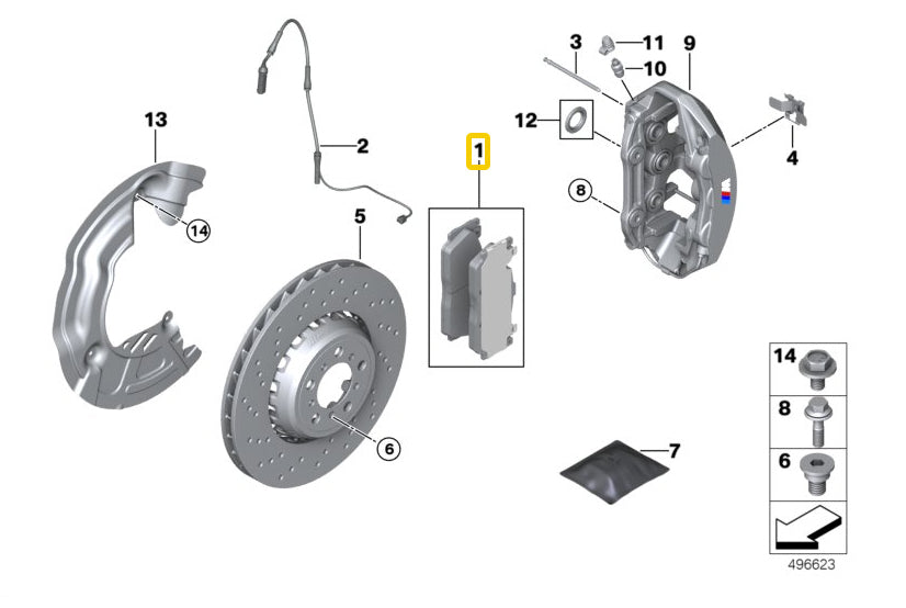 Genuine BMW F06 F10 F87 Front Brake Pads (M2, M5 & M6) - ML Performance UK