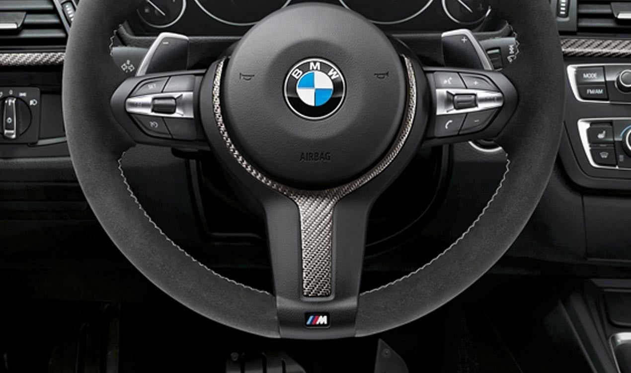 Genuine BMW F20 F22 F30 F36 F48 M Performance Carbon & Alcantara Steering Wheel Cover (Inc. M135i, M240i, 440i & X1 28ix) - ML Performance UK
