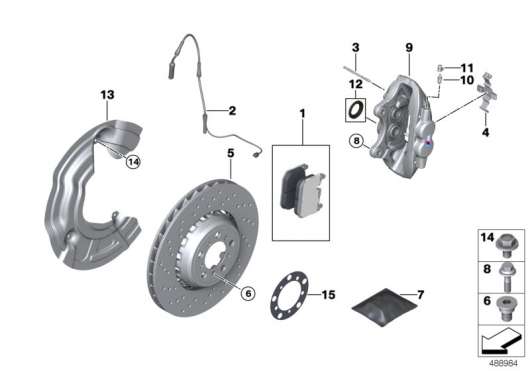 Genuine BMW F87 Front Left 400 x 36 Ventilated Perforated Brake Disc (M2 & M2 Competition) - ML Performance UK