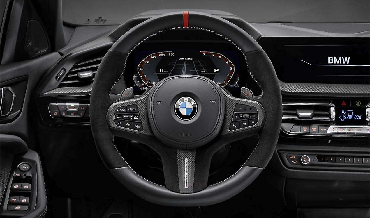 Genuine BMW F90 F91 G05 G06 G30 M Performance Carbon & Leather Steering Wheel Cover For Models Without Heated Wheel (Inc. M550ix, X3 M, M5 & M8) - ML Performance UK