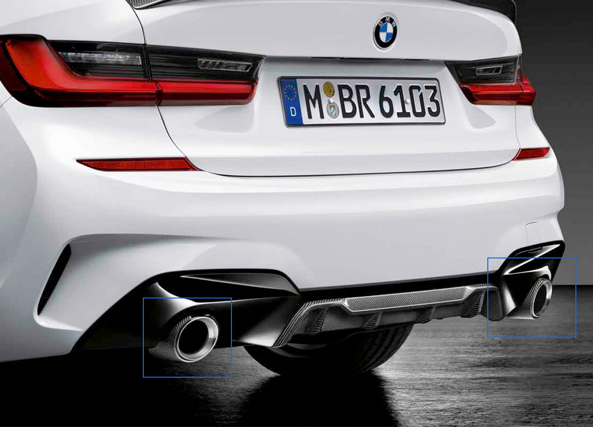 Genuine BMW G20 G21 M Performance Carbon Trim Tailpipe Kit (318d, 320i, 330d & 330i) - ML Performance UK