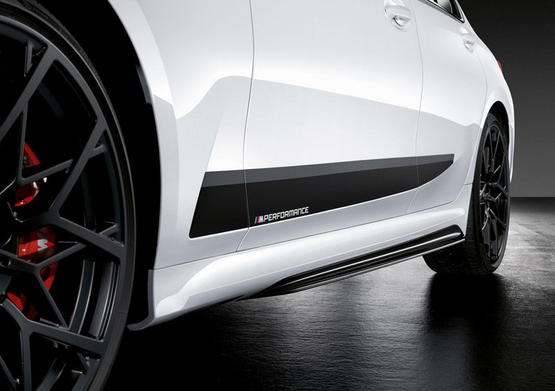 Genuine BMW G20 G21 M Performance Frozen Black Rocker Panel Vinyl Decals (Inc. 320i, 330d, 330i & M340ix) - ML Performance UK