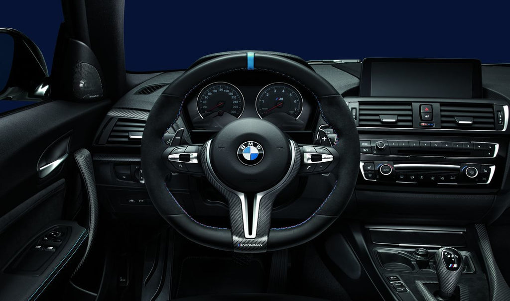 Finish the interior of your BMW M Series F80 M3 or F82/F83 M4 with the genuine BMW M Performance Carbon Fibre Steering Wheel Trim - ML Performance UK