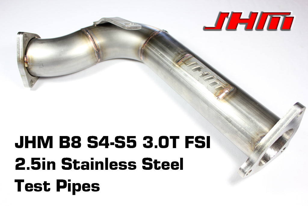 JHM Audi B8 B8.5 3.0T 2.5" Stainless Steel Race Test Pipes (Inc. S4, S5, Q5 & SQ5) - ML Performance UK
