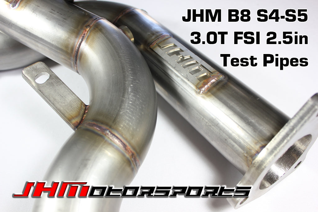 JHM Audi B8 B8.5 3.0T 2.5" Stainless Steel Race Test Pipes (Inc. S4, S5, Q5 & SQ5) - ML Performance UK