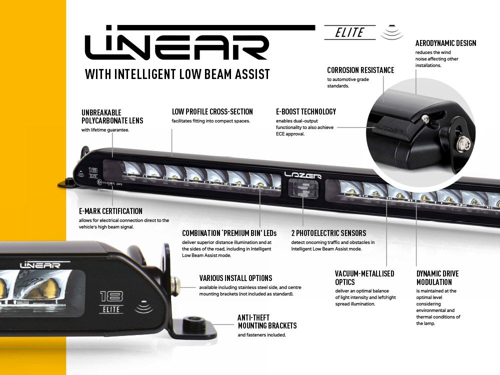 Lazer Lamps Universal Linear-18 Elite LED Lamp With i-LBA - ML Performance UK