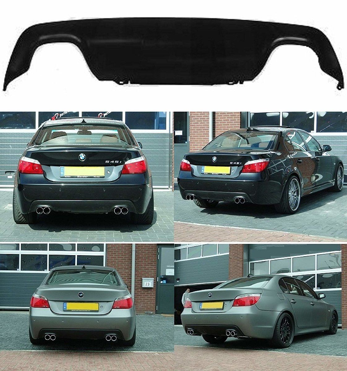 ProTuning BMW E60 E61 M5 Style Quad Exhaust Diffuser for M-Sport Bumper (Inc. 520i, 545i, 550i & M5)