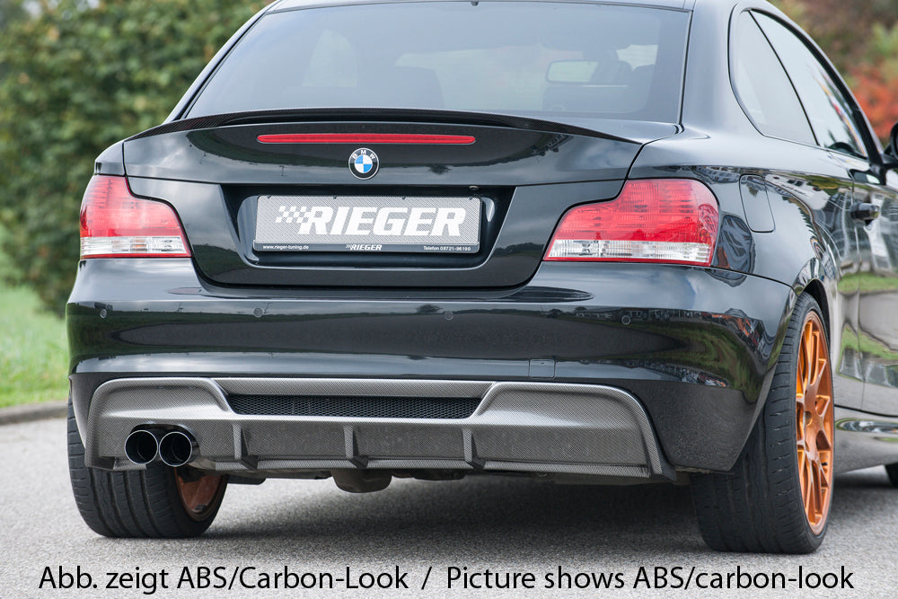 Rieger BMW 1 Series E82 E88 Rear Twin Exit Diffuser (Inc. 118i, 120i & 128i) - ML Performance UK