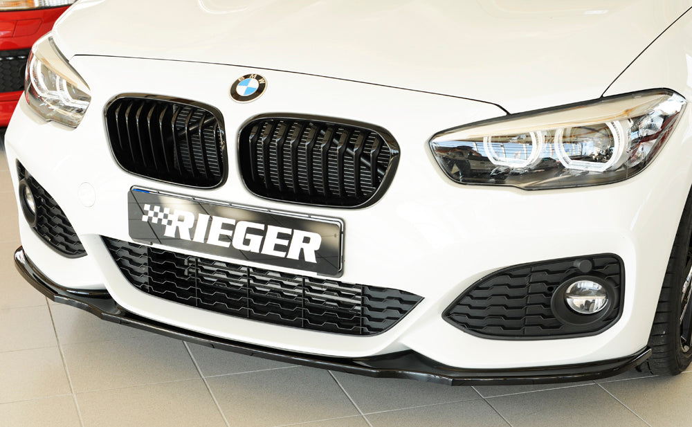 Rieger BMW 1 Series F20 F21 LCI Black Front Splitter (inc. M135i & M140i) - ML Performance UK