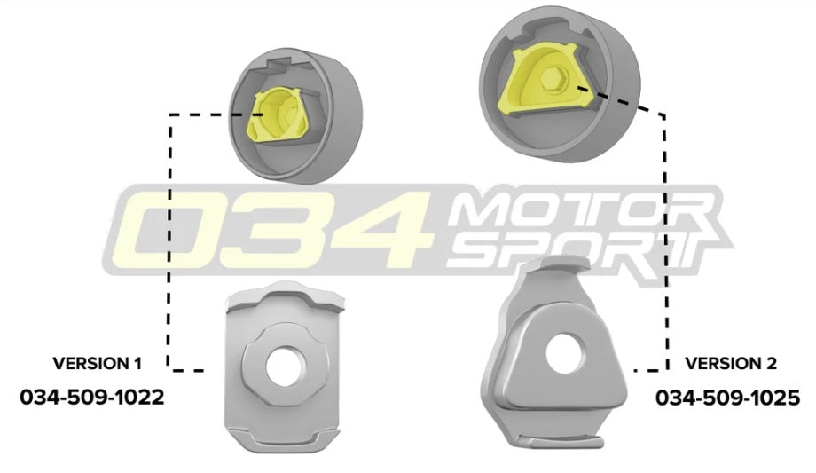 034 Motorsport Audi Volkswagen Billet Aluminium MQB Lower Dogbone Mount Insert (Inc. 8V/8S RS3/TTRS & MK7 GTI/Golf R)) - ML Performance UK