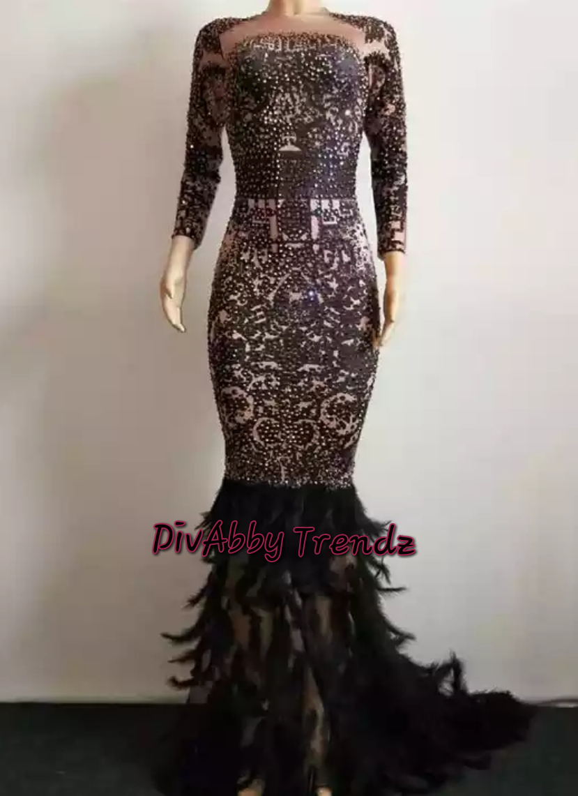 Bridee Sparkles- Feather Dress – DivAbby
