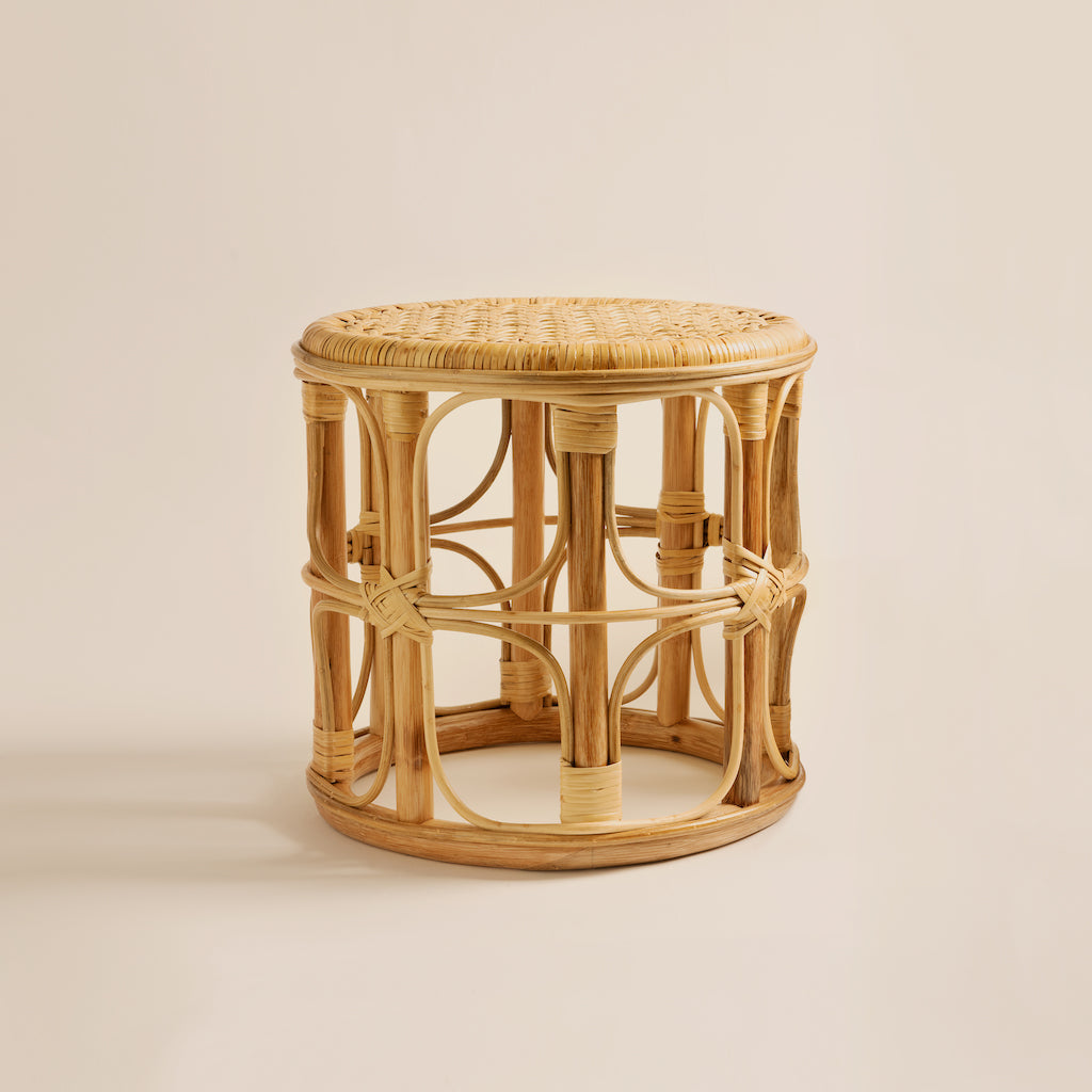 childrens rattan stool with cane seat  natural finish – kalinko