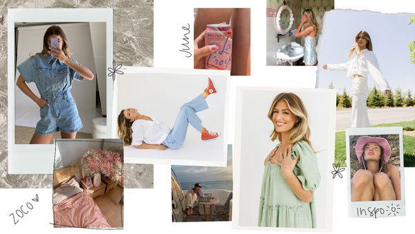 June summer moodboard.  Summer outfits and summer nights.