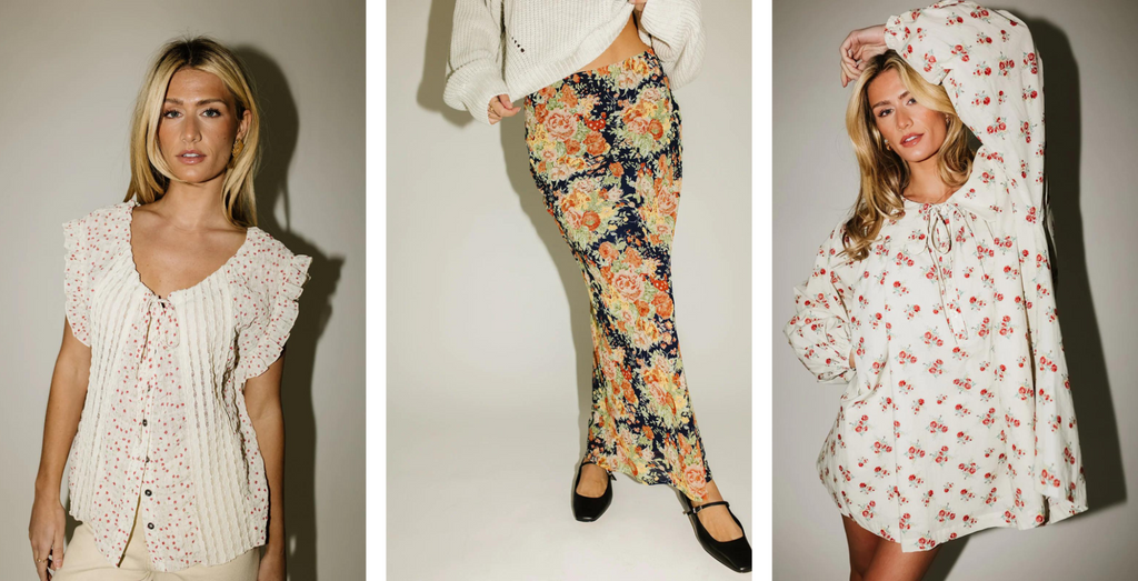 floral spring outfit ideas from shop zoco