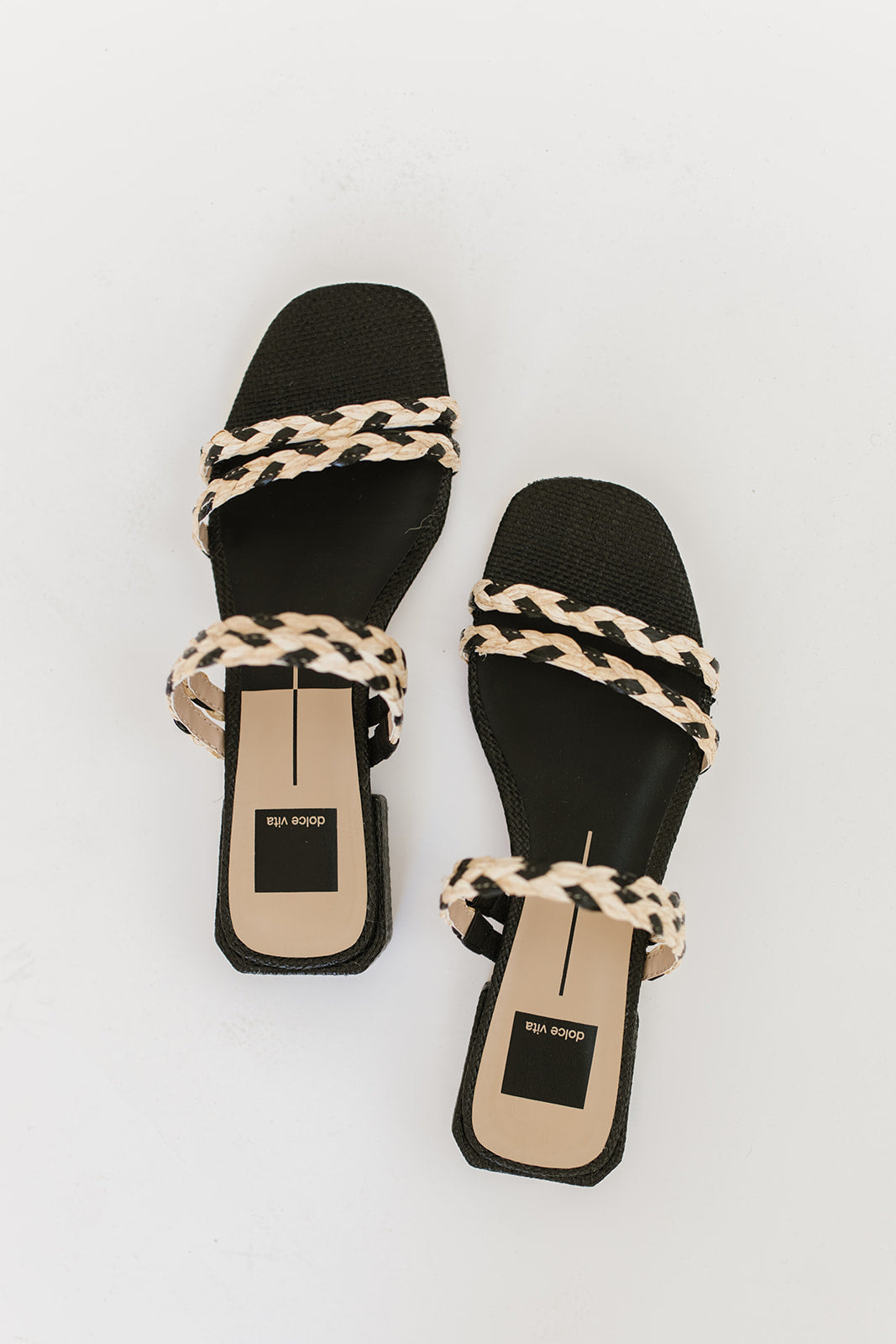 haize raffia sandals in black + natural raffia // dolce vita – shop zoco