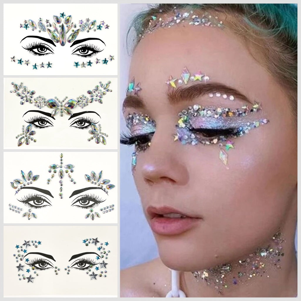 🌙 Moon & Stars Face Gems ✨💎 2 Colors – The Songbird Collection