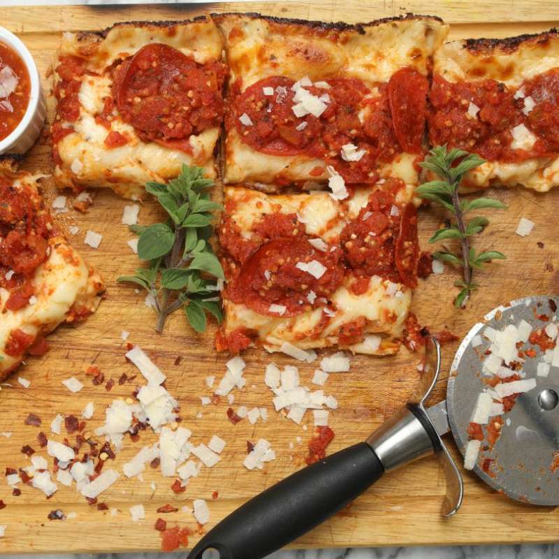 Detroit style pizza