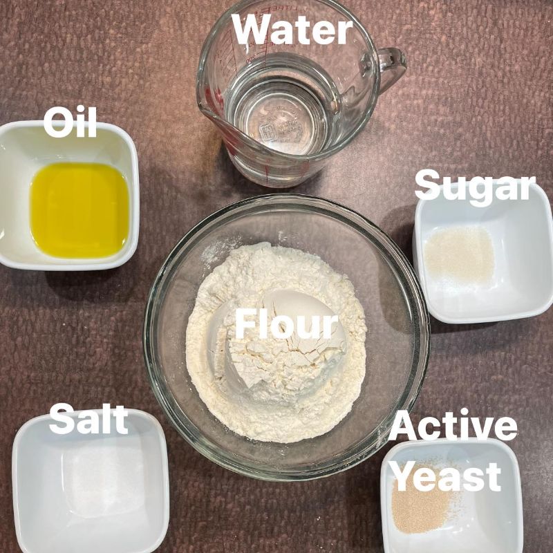 Ingredients in pizza dough