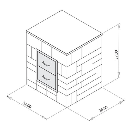 Two Drawer Cabinet Kit Dimensions