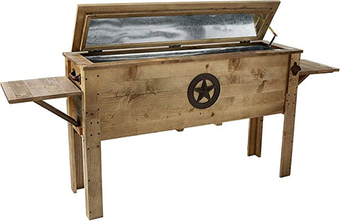 large cooler with rustic appearance