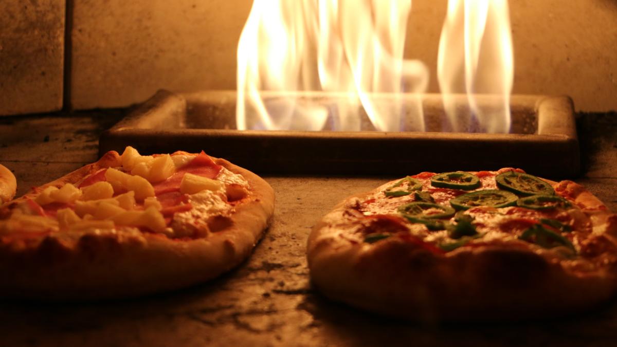 Cooking gluten free dough in wood fired pizza oven