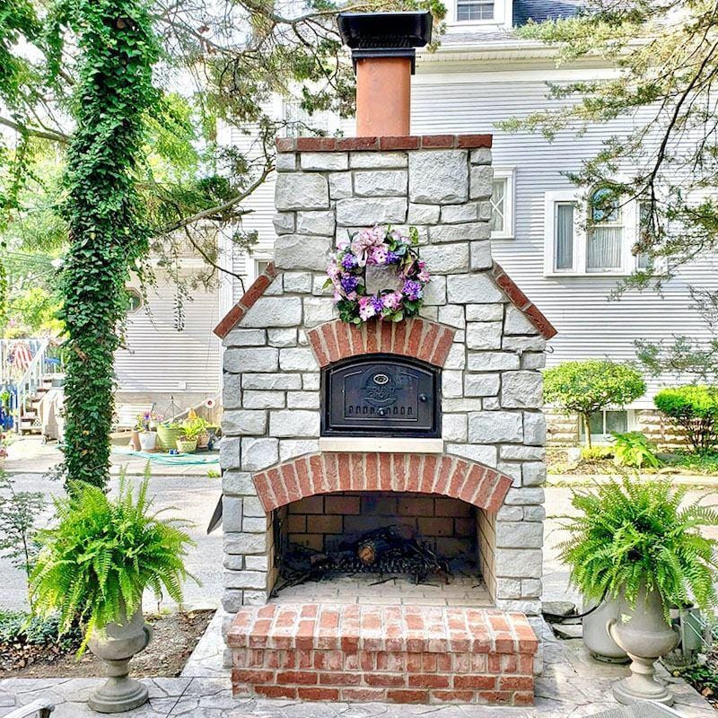 Round Grove Fiesta Outdoor Pizza Oven Fireplace Combo