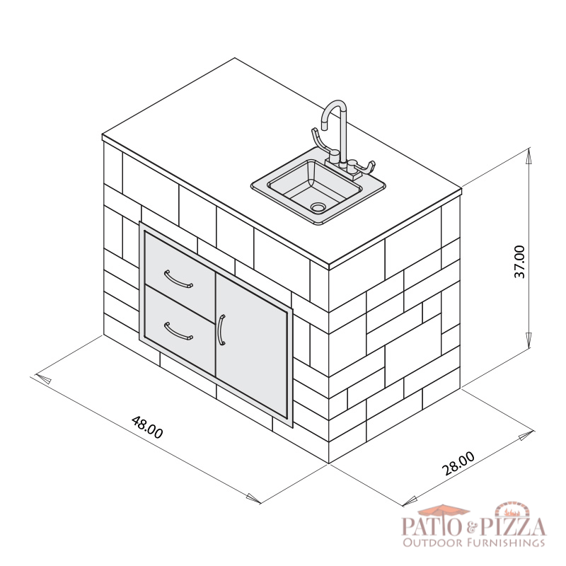 Outdoor Kitchen Kits  Necessories Grill Island Kit - Patio & Pizza Outdoor  Furnishings