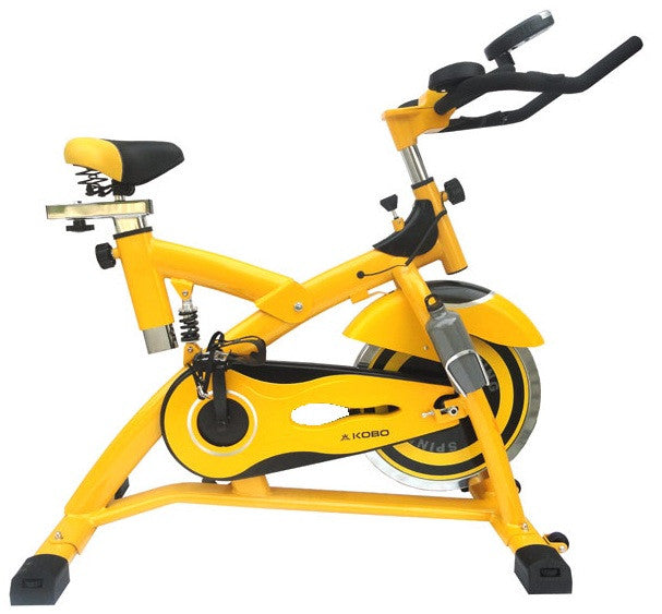 yellow exercise bike