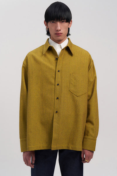 Yellow Woollen Square Overshirt – KARMUEL YOUNG
