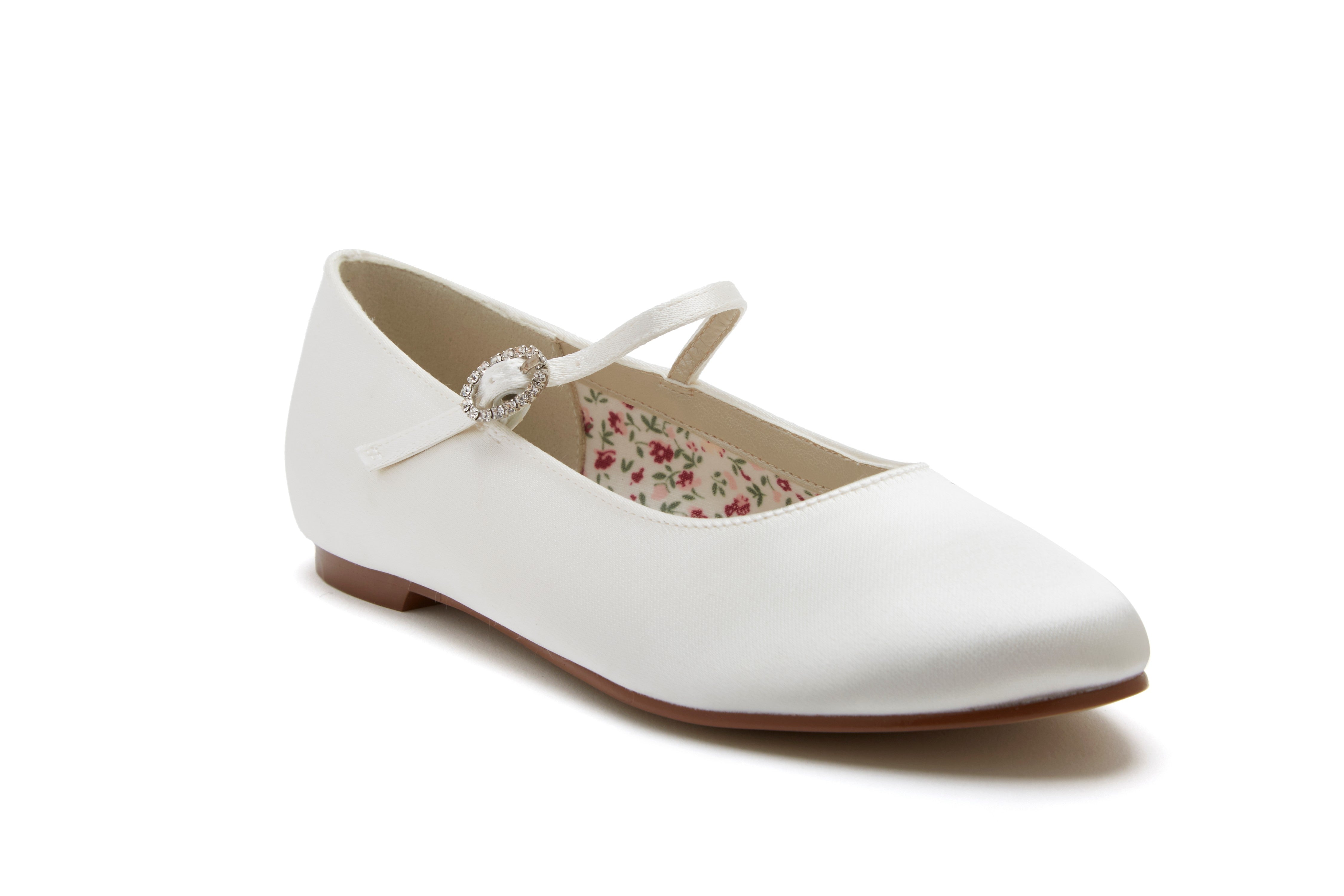 ivory satin ballet pumps