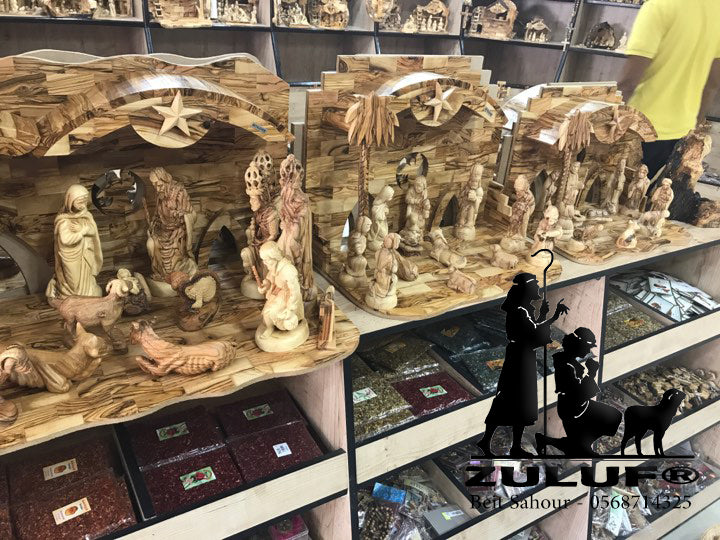 olive wood nativity sets made in bethlehem - Zuluf Store