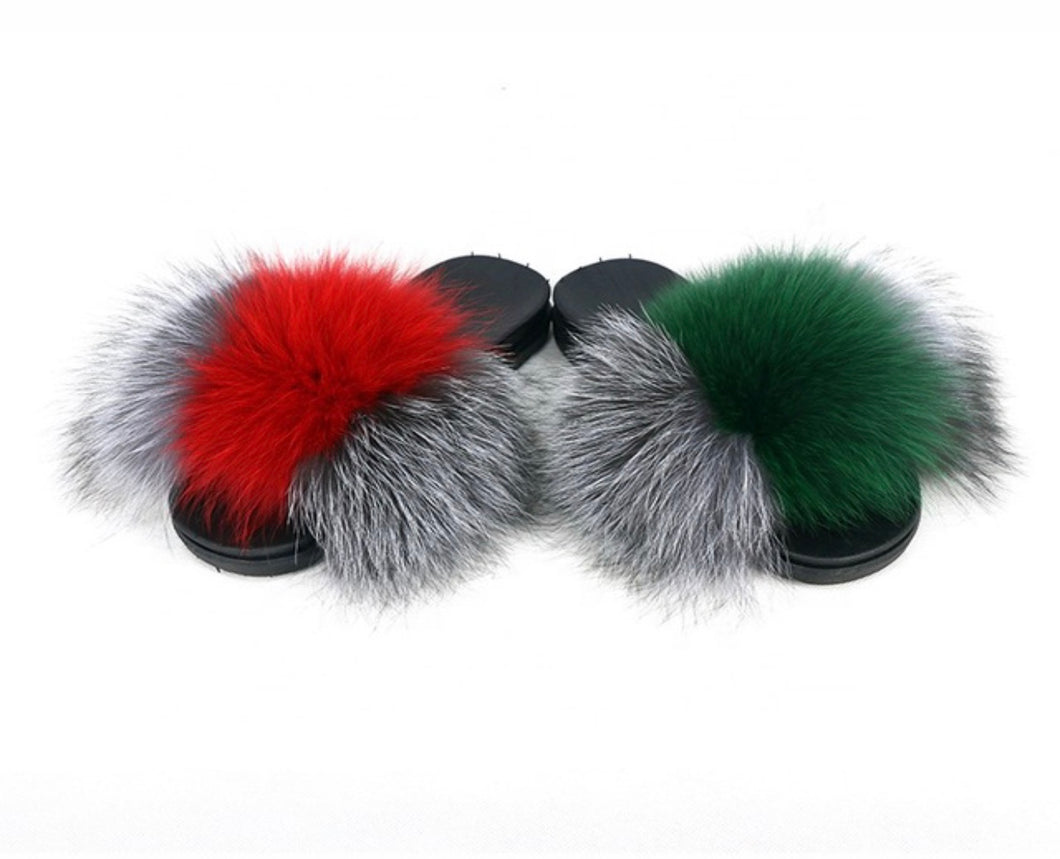 red and green fur slides